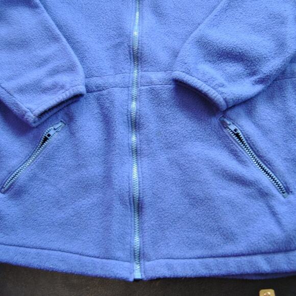 L.L. Bean Blue Full Zip Up Fleece Jacket Size: X-Large Kids - Picture 2 of 6